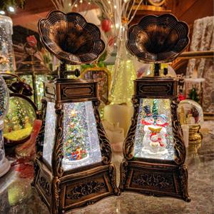 빈티지 턴테이블 워터볼 2type / 크리스마스 눈사람 오르골 무드등