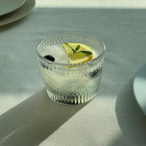 빈티지 플라워 유리컵 vintage flower glass 레트로 쥬스잔