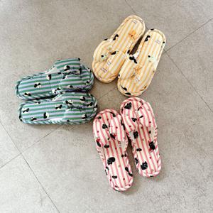 펫 스트라이프 편안한 3중쿠션 패브릭거실화 여성실내화 슬리퍼