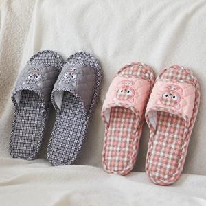 체크냥이 3중쿠션 실내 슬리퍼 거실화 사무실화 2colors