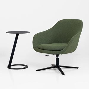 델루 패브릭 회전 의자 암체어 에그 체어 라운지 그린
