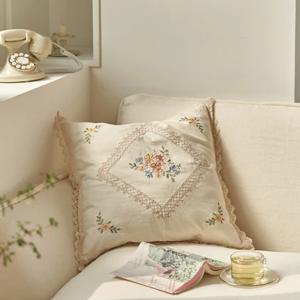 코지플라워 쿠션커버_플라워 레이스 45x45