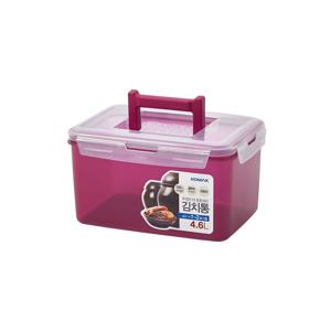 뚜껑더튼튼 코멕스 김치통 김치 냉장고 용기 4.6L(51호) 마젠타