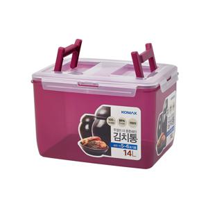뚜껑더튼튼 코멕스 김치통 김치 냉장고 용기 14L(72호) 마젠타