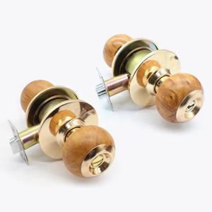 우드 원형 방문손잡이 원통형 도어락 열쇠/동전 (뉴코디)