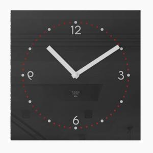 미니멀 정사각형 무소음벽시계 블랙