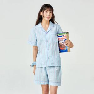 시원한 시어서커 파자마 상하세트 L 공용 블루