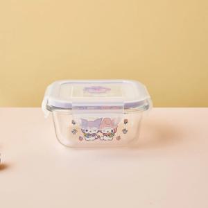 코렐 파이렉스 마이멜로디와 쿠로미 밀폐용기 정사각 310ML