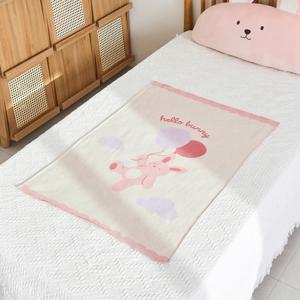 벌룬래빗 코튼 100% 니트블랑켓 75x100