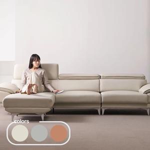 테오 헤드틸팅 스플릿 가죽 4인용 소파 3colors(스툴선택)
