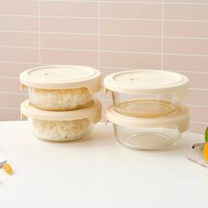 내열유리 실리콘 스팀홀 밥용기 350ml 4p세트