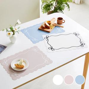 리본프릴 사각 실리콘 식탁매트 3 color