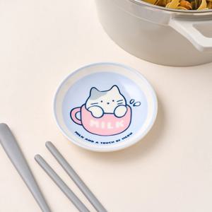 햅삐데이 밀크캣 도자기 앞접시 10cm 블루