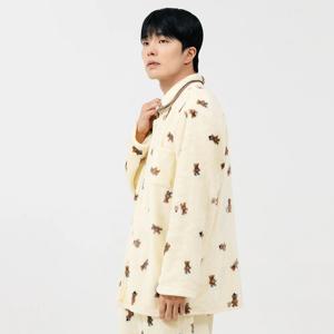 DMS5F13 폴리 밍크 베이지 남자 겨울 잠옷