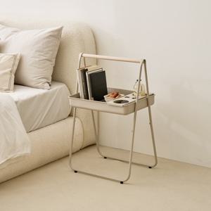 피크닉 사이드 홀더 테이블 베이지