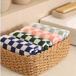 코마사 디자인 체커보드 핸드타올 박스포장 선물세트