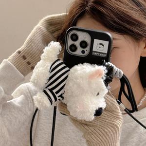 뽀글 댕댕이 인형 키링 에어팟 키홀더 가방 파우치 열쇠고리 백참 소품 3종