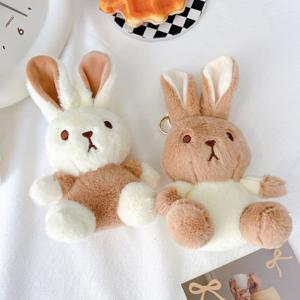 크림 토끼 인형 키링 에어팟 키홀더 가방 파우치 열쇠고리 백참 소품 2종