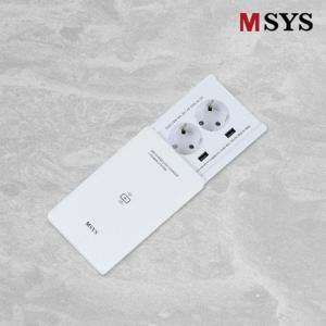 빌트인 슬라이딩 무선충전 콘센트 2구 화이트 MAB-HSSLWH002