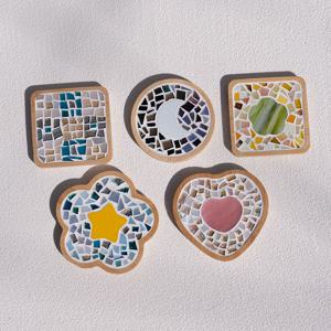 리사이클링 유리공예 모자이크 티코스터 컵받침 DIY 키트 단체수업 미술공예 티코스터 만들기