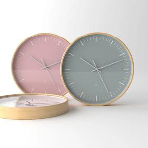 자작나무 미니멀화이트 3컬러 무소음 벽시계