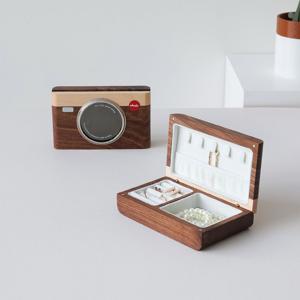 카메라 디자인 우드 휴대용 주얼리 보관함 여행용 악세사리 케이스