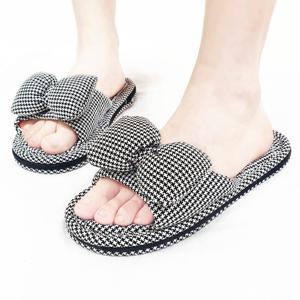 3중 쿠션 면실내화 워셔블 리본 거실 슬리퍼 3colors