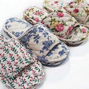 3중 쿠션 면실내화 워셔블 린넨 거실 슬리퍼 7colors