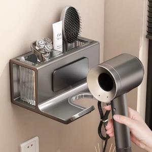 무타공 알루미늄 욕실 화장실 헤어 드라이기 걸이 홀더 거치대 수납형