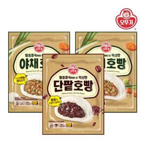 발효증숙 야채호빵/단팥호빵 360g*3개 2종 택1
