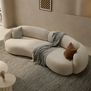 미드센추리 거실 인테리어 라운드 소파 라운지 곡선 디자인 쇼파 STS-355