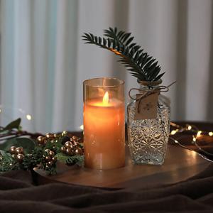 LED 글라스 오브제 리얼 파라핀 촛불 양초 캔들 12.5cm 무드등 프로포즈 이벤트