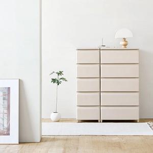 데일리 서랍장 L 5단 옷 수납 펜트리 정리함 (베이지)