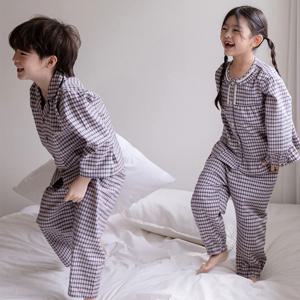 K8645 아동 한국산 30수 순면 베이지 잠옷 파자마 세트