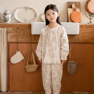 WK869 여아 한국산 60수 순면 핑크 잠옷 파자마 세트