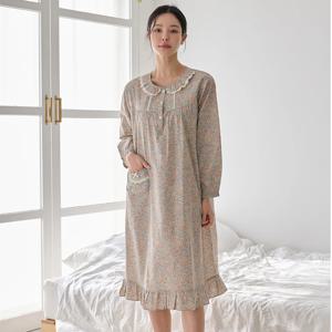 MFD5382 여자 한국산 순면 잠옷 파자마 원피스