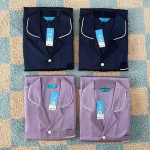 커플 빅사이즈 가능 국산 뮤즈 사계절 긴팔 실크 파자마 세트 2color