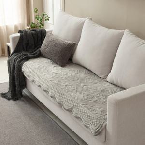 스너그 HR 장모 극세사 목화솜 자수 퀼팅 소파토퍼(60x180)