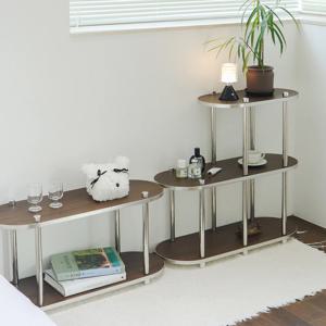 어반크롬 양면 선반 (화이트/월넛) 2단 3단 낮은 거실 콘솔