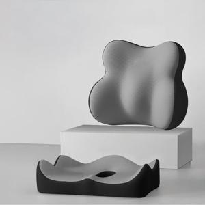 메모리폼 허리쿠션 의자 등받이 방석 세트