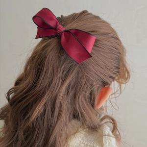 여아용 셀레스트 배색 리본집게핀 유아헤어핀