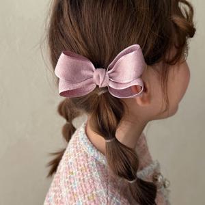 여아용 뮤트 더플 리본집게핀 유아헤어핀