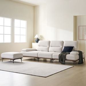 누아 등받이 팔걸이 더블 스윙 패브릭 소파_4인용