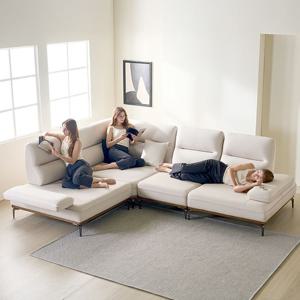 누아 등받이 팔걸이 더블 스윙 패브릭 소파_코너형