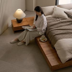 맞춤가능/ 더크루즈 플로팅 원목 평상형 무헤드 프레임 호텔 침대 SS_G65