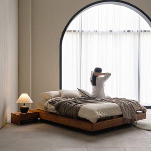 맞춤가능/ 더크루즈 플로팅 원목 평상형 무헤드 프레임 호텔 침대 QK_G66