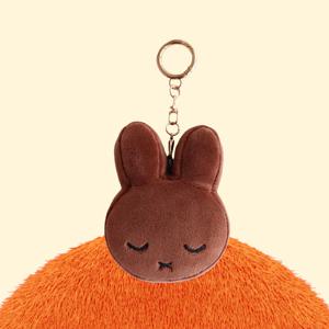 잠자는 미피 얼굴 키링-브라운