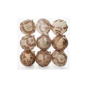 크리스마스트리 볼 장식 로맨틱 비즈 믹스볼 8cm (9pcs set)