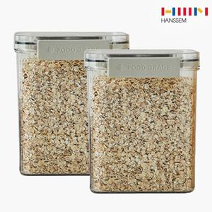 [1+1] 한샘 클리어 밀폐용기 보관 잡곡통 씨리얼통 1300ml