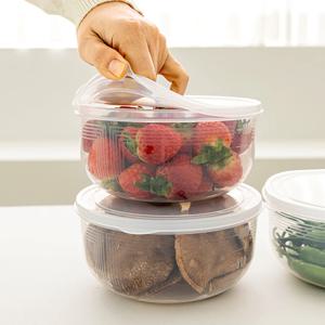 냉장고 정리 원형 투명 반찬통 밀폐용기M